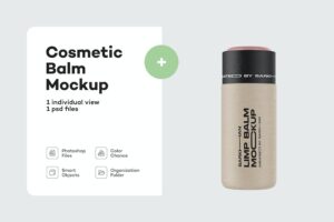 Banner image of Premium Kraft Paper Lip Balm Mockup  Free Download