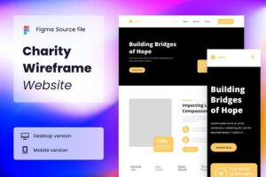 Banner image of Premium Charity Wireframe Website  Free Download