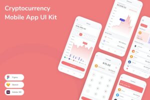 Banner image of Premium Cryptocurrency Mobile App UI Kit  Free Download