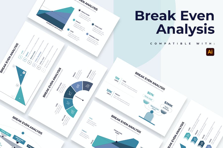 Banner image of Premium Business Break-Even Illustrator Infographics  Free Download