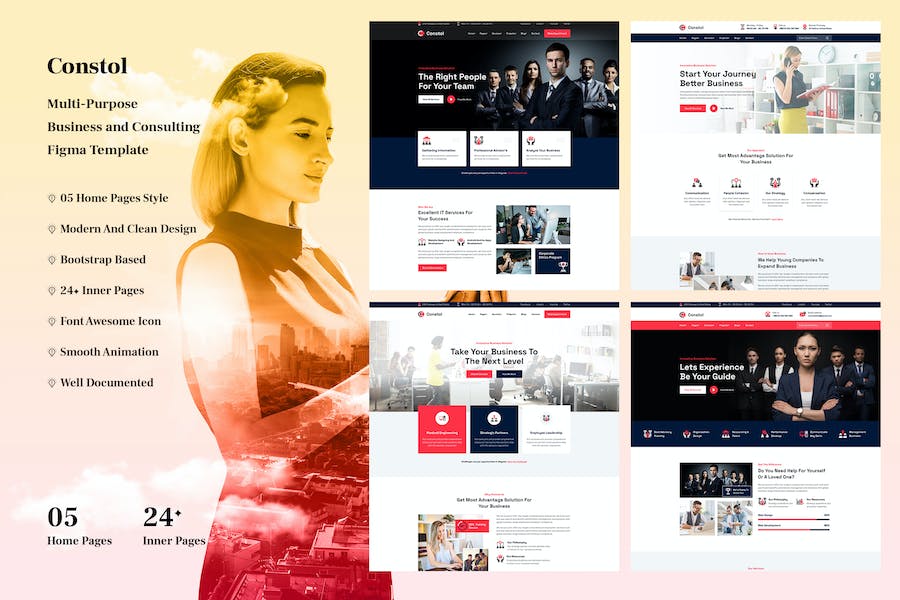Banner image of Premium Business and Consultation Figma Template  Free Download