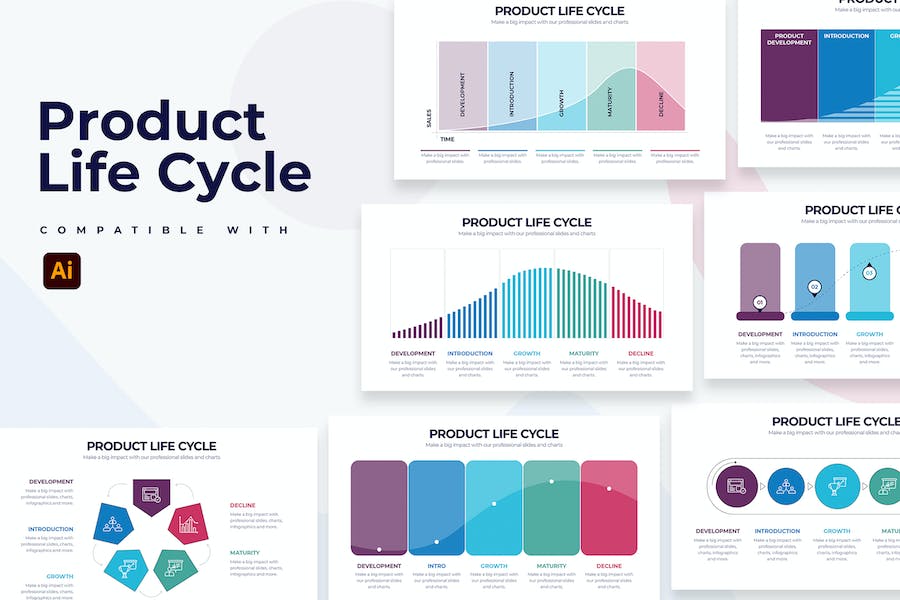 Banner image of Premium Product Life Cycle Illustrator Infographics  Free Download