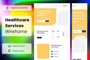 Banner image of Premium Healthcare Services Wireframe Website  Free Download