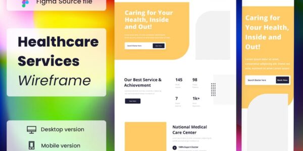 Banner image of Premium Healthcare Services Wireframe Website  Free Download