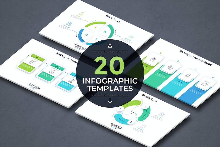 Banner image of Premium 20 Infographic Templates v.14  Free Download