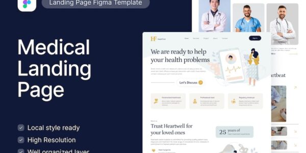 Banner image of Premium Healthfirst Healthcare and Medical UI Figma  Free Download