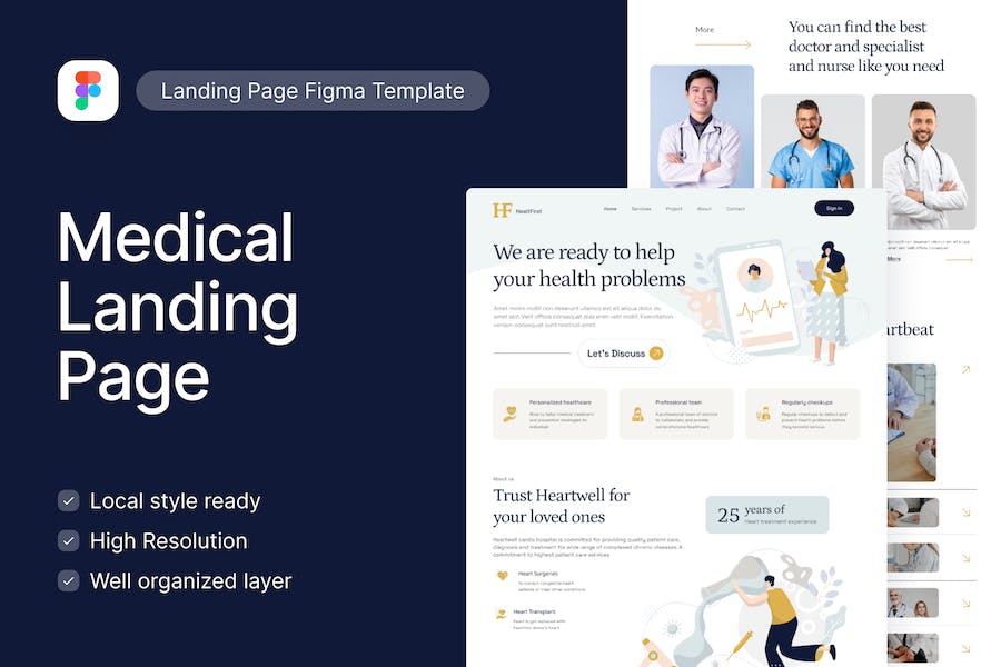 Banner image of Premium Healthfirst Healthcare and Medical UI Figma  Free Download