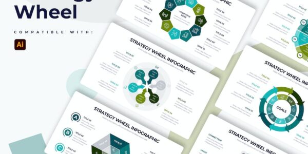 Banner image of Premium Business Strategy Wheel Illustrator Infographics  Free Download