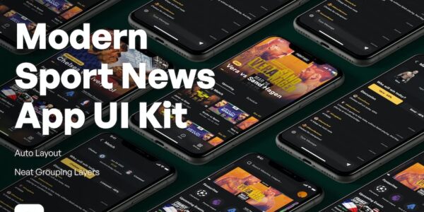 Banner image of Premium Modern Sport News App UI Kit  Free Download
