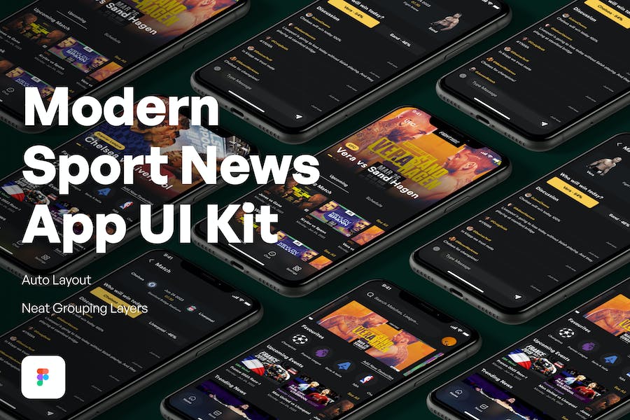 Banner image of Premium Modern Sport News App UI Kit  Free Download