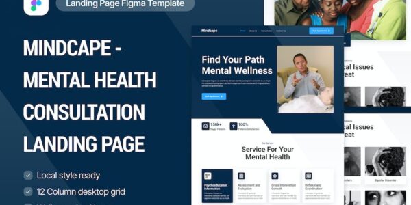 Banner image of Premium Mindcape Mental Health Landing Page  Free Download