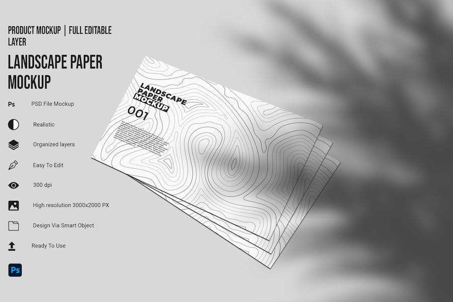 Banner image of Premium Landscape Paper Mockup  Free Download