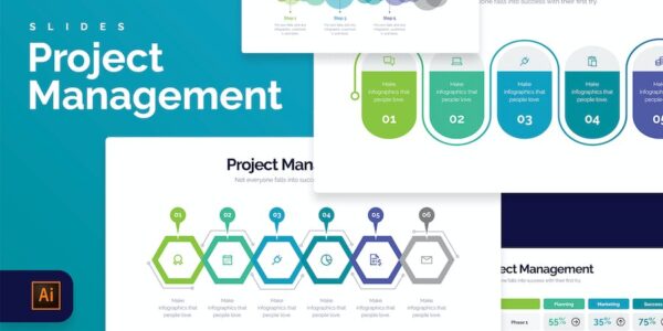 Banner image of Premium Project Management Illustrator Infographics  Free Download