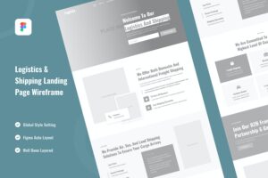 Banner image of Premium Logistics & Shipping Landing Page Wireframe  Free Download