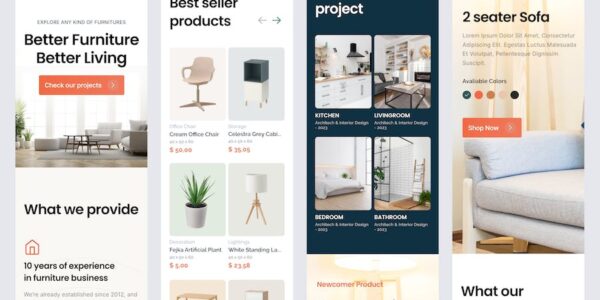 Banner image of Premium Coca Furniture Landing Page Responsive  Free Download