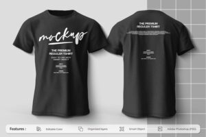 Banner image of Premium Premium Black Tshirt Mockup  Free Download