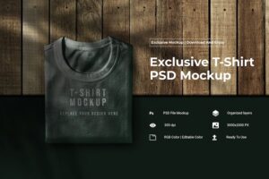 Banner image of Premium Exclusive T-Shirt PSD Mockup  Free Download