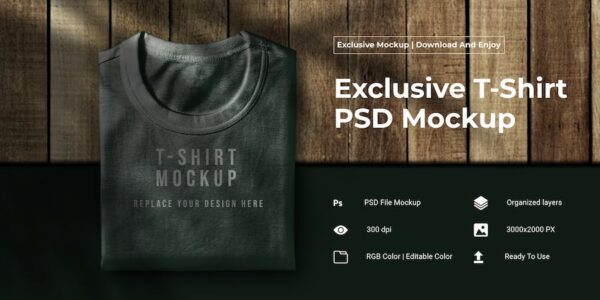 Banner image of Premium Exclusive T-Shirt PSD Mockup  Free Download