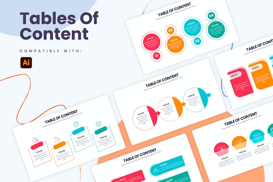 Banner image of Premium Business Table of Content Illustrator Infographics  Free Download