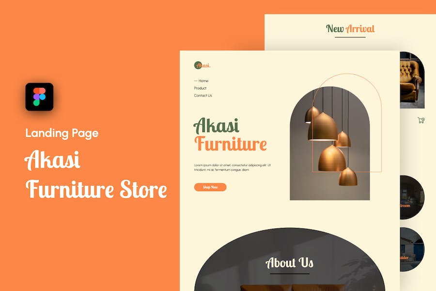 Banner image of Premium Akasi Elegant Furniture Store Landing Page  Free Download
