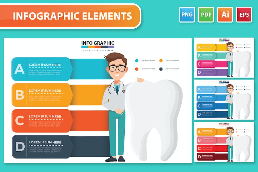 Banner image of Premium Tooth and Doctor Infographics  Free Download