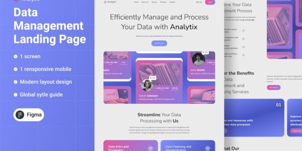 Banner image of Premium Analytix Management Data Landing Page  Free Download