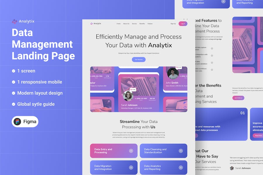 Banner image of Premium Analytix Management Data Landing Page  Free Download