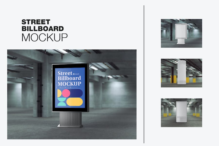 Banner image of Premium Urban Kiosk Advertisement Scene Mockup  Free Download