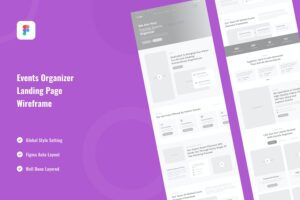 Banner image of Premium Events Organizer Landing Page Website Wireframe  Free Download