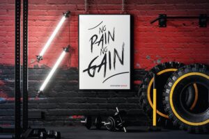 Banner image of Premium Poster Frame in Gym Mockup  Free Download