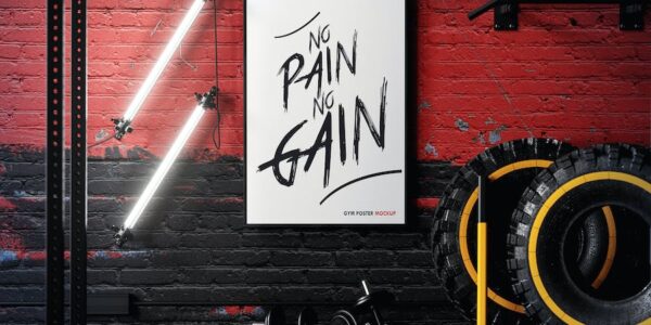 Banner image of Premium Poster Frame in Gym Mockup  Free Download