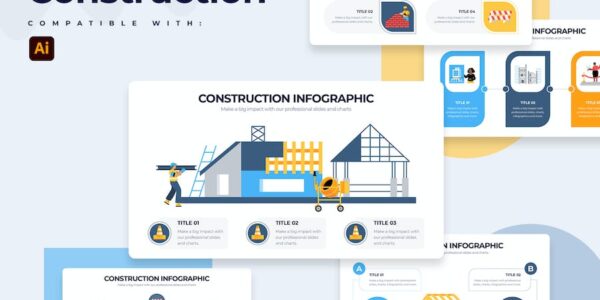 Banner image of Premium Business Construction Illustrator Infographics  Free Download