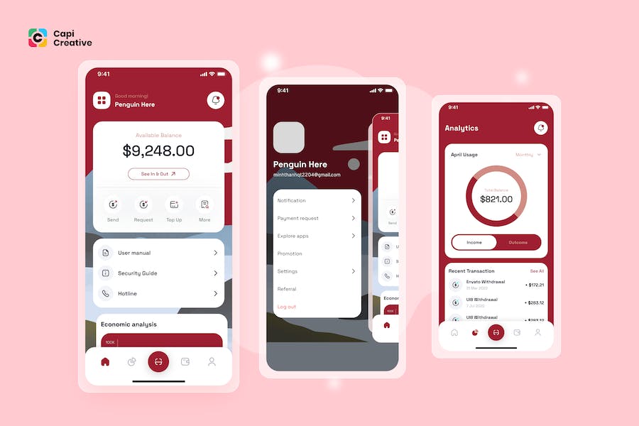 Banner image of Premium Banking Dashboard App UI Design  Free Download