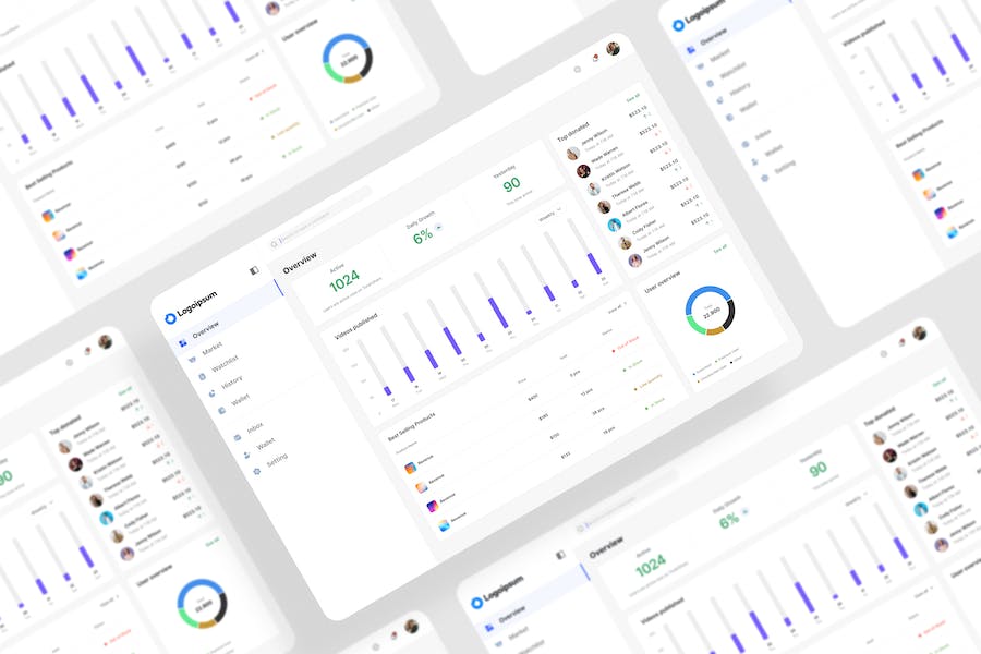 Banner image of Premium Social User Analytics Dashboard UI Kit  Free Download