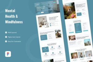 Banner image of Premium Mental Health & Mindfulness Landing Page Website  Free Download