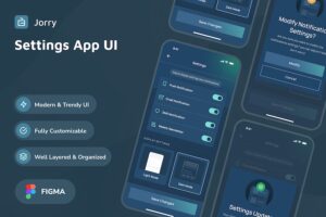 Banner image of Premium Jorry - Settings Dark Mode App UI  Free Download