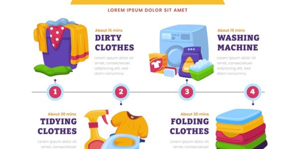 Banner image of Premium Washing Machine Laundry Infographic  Free Download