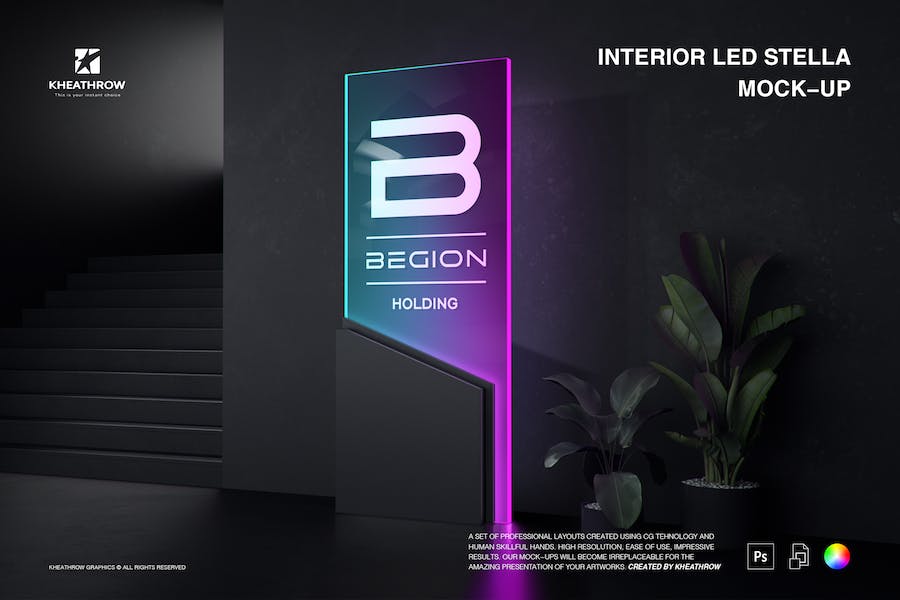 Banner image of Premium Interior LED Stella Mock Up  Free Download