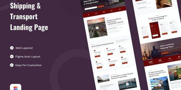 Banner image of Premium Shipping & Transportation Landing Page Web Design  Free Download