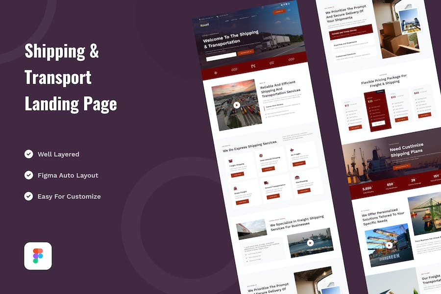 Banner image of Premium Shipping & Transportation Landing Page Web Design  Free Download