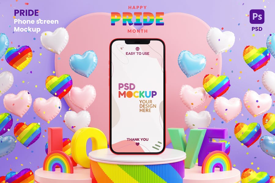 Banner image of Premium Pride iPhone Screen Mockup  Free Download