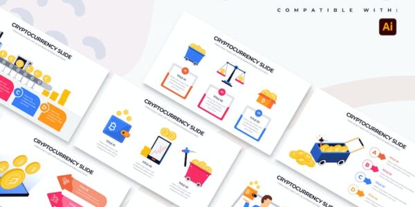 Banner image of Premium Business Cryptocurrency Illustrator Infographics  Free Download