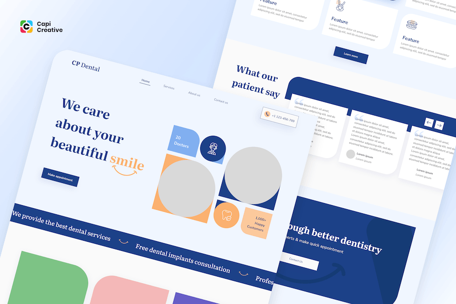 Banner image of Premium Dental Landingpage UI Concept  Free Download