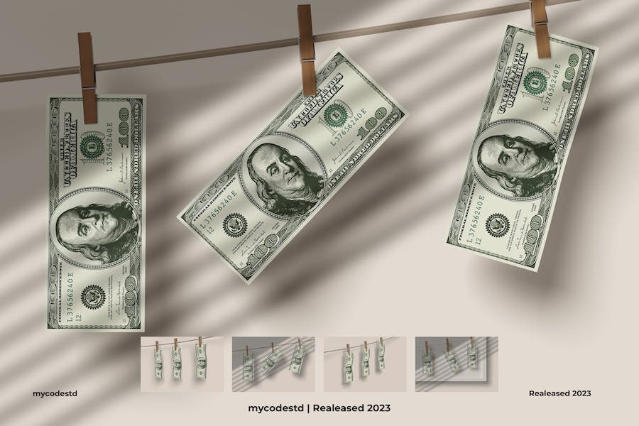 Banner image of Premium Money Cash Mockup  Free Download