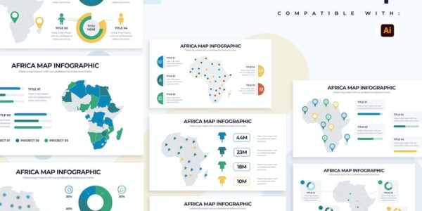 Banner image of Premium Education Africa Map Illustrator Infographics  Free Download