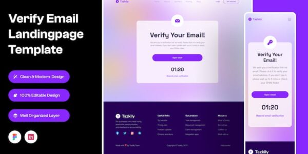 Banner image of Premium Verify Email Landingpage Template  Free Download