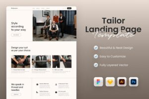 Banner image of Premium Tailor Service Landing Page Template  Free Download