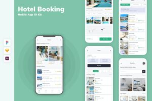 Banner image of Premium Hotel Booking Mobile App UI Kit  Free Download