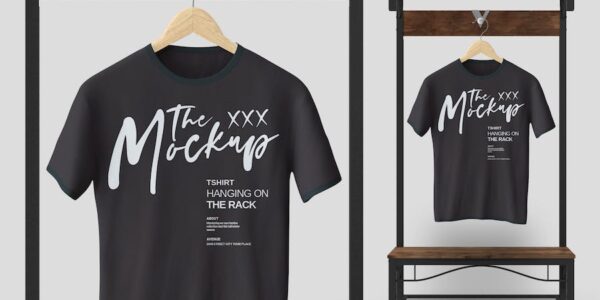 Banner image of Premium T-Shirt Hanging in the Wood Mockup  Free Download