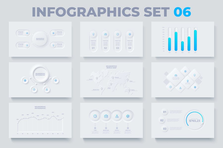 Banner image of Premium Neumorphic Infographic Elements  Free Download